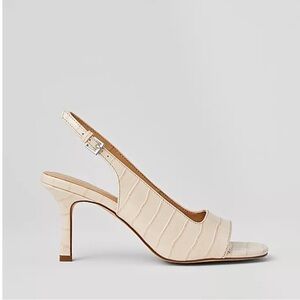 Ann Taylor Square Toe Croco Slingback Sandal